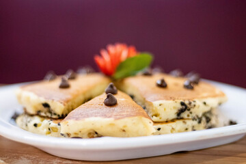 Hot cakes con chispas de chocolate