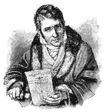 Portrait of Ludwig Boerne - a German-Jewish political writer and satirist, who is considered part of the Young Germany movement. Illustration of the 19th century. White background.