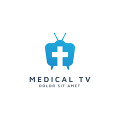 Obraz premium television and medical negative space logo design