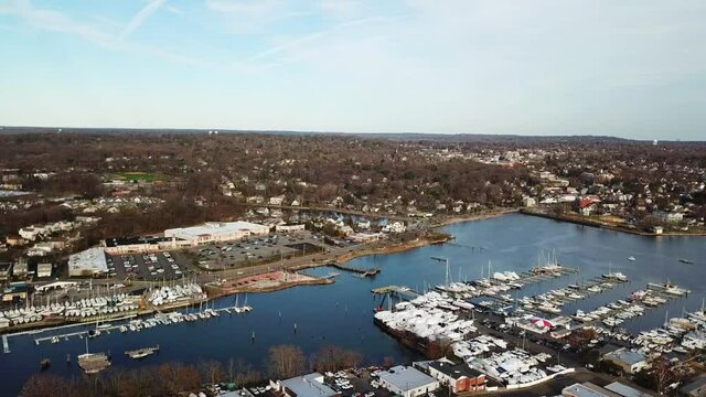 View Of Suburban Landscape At Port Washington New York - Pan Right 6