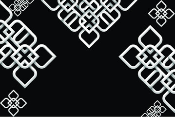 Abstract geometric 3d pattern design on black background. Abstract white geometric 3D background. White and gray Cover template, geometric shapes, modern minimal background. Vector illustration