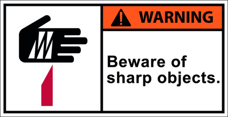Beware of sharp objects.,Draw from Illustration.Vector,Warning