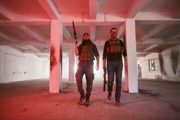 soldier squad team portrait in urban environment