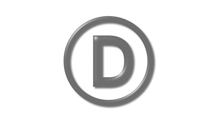 Amazing gray shiny D 3d letter logo on white background, 3d letter logo