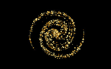 Yellow Dot Art Vector Black Background. Festive 