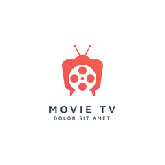 Obraz premium television and movie negative space logo design