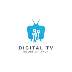 television and digital negative space logo design