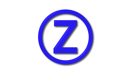 Blue color V 3d letter logo on white background, 3d letter logo