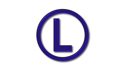 New blue dark L 3d letter logo icon on white background