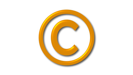 Fototapeta premium Amazing brown shiny C 3d letter logo on white background