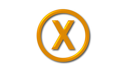 Obraz premium Amazing brown shiny X 3d letter logo on white background, Letter logo