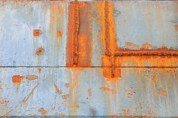 Concrete Wall with Rust and Chipped Paint Abstract