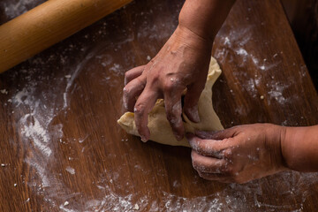 woman cooking traditional tatarian dish echpochmak © DAWT_PHOTO