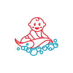modern playful thin line baby icon on bubble vector icon