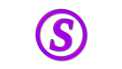 S 3d letter logo on white background, 3d letter logo