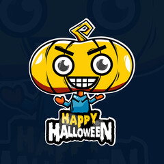 halloween pumpkin vector animation