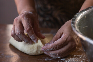 woman cooking traditional tatarian dish echpochmak © DAWT_PHOTO