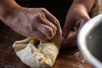 woman cooking traditional tatarian dish echpochmak © DAWT_PHOTO