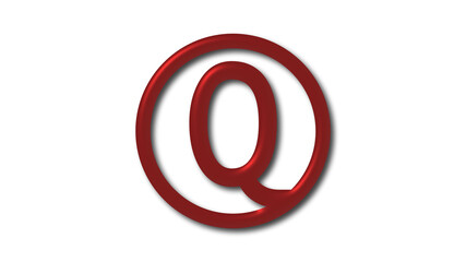 Amazing red dark Q 3d letter logo on white background, Letter logo