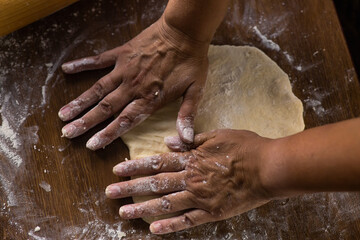 woman cooking traditional tatarian dish echpochmak © DAWT_PHOTO