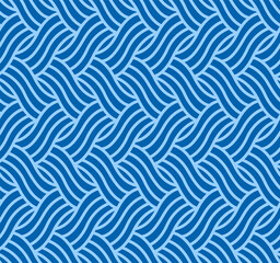Japanese Swirl Wave Vector Seamless Pattern