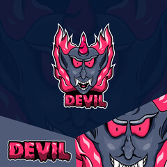 devil mascot logo gaming with modern illustration for your team