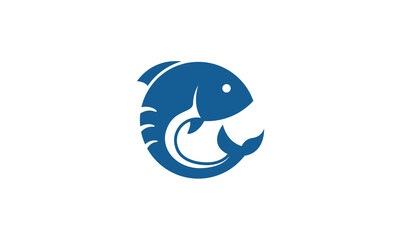 Creative Illustration Logo Design. Fish Concept.