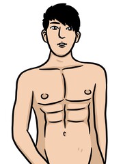 Fototapeta premium cartoon cute man on white background