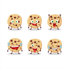 Cartoon character of chocolate chips with smile expression