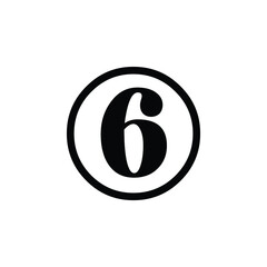 Number 6 Icon Vector