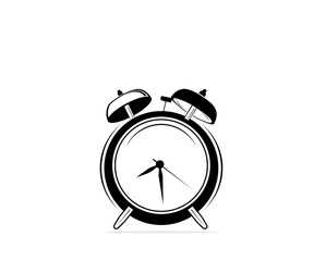 Alarm clock icon logo design template
