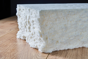 Closeup of cross section texture of Thai latex mattress