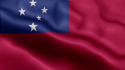 Samoa waving flag texture realistic