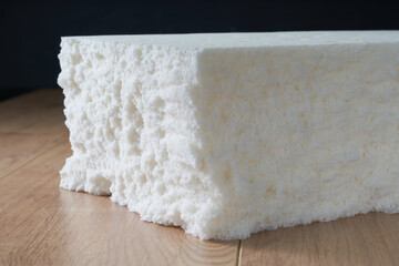 Closeup of cross section texture of Thai latex mattress