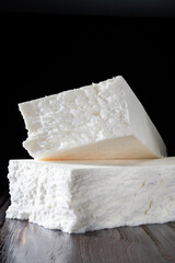 Closeup of cross section texture of Thai latex mattress