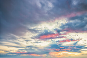 sunset sky with clouds