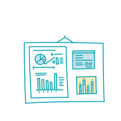 スクリーンに映るグラフデータ