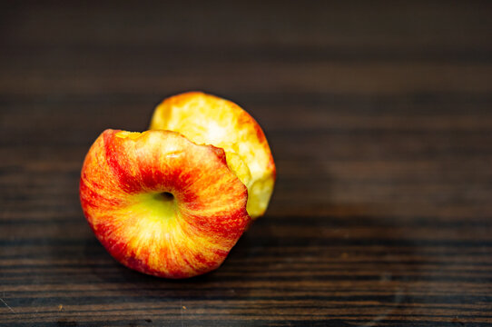 Half Eaten Apple On A Table