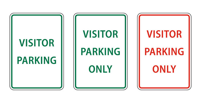 Reserved parking sign for visitors. visitors parking sign vector