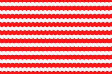 3d illustration of a stereo strip of different colors. Geometric  red and white stripes like lollipops. Simplified  dna line