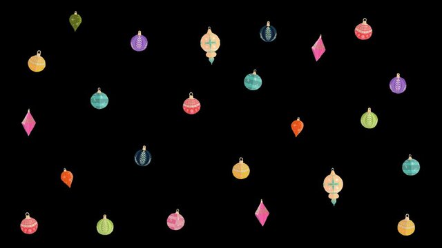 christmas bauble decoration colorful xmas tree pattern illustration alpha channel transparent background