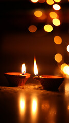 DiyaTraditional Divali indian festival,Happy Diwali, Diya lamps lit during diwali celebration