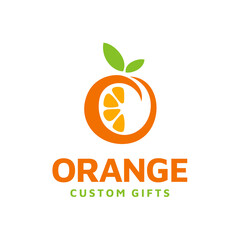 Fresh Orange Fruit, Slice of Lemon Lime Grapefruit Citrus with swirl letter initial O logo design inspiration