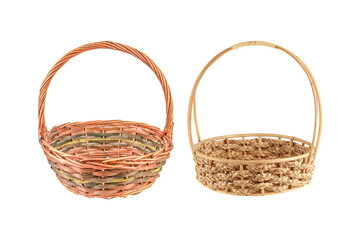 Fototapeta na wymiar wicker basket isolated on white background with clipping path