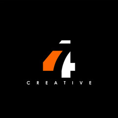 47 Letter Initial Logo Design Template Vector Illustration - obrazy, fototapety, plakaty