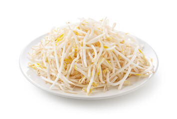 Sprouts in a plate on a white background