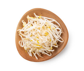 Sprouts in a plate on a white background