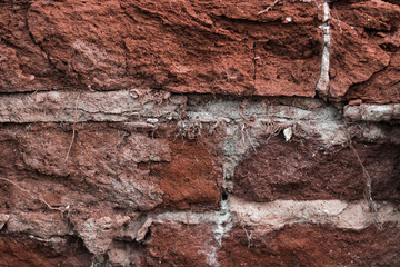 poured brickwork wall architecture red color