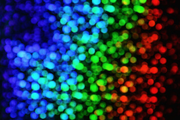 Blurred footage. Blurry background of colored lights. New year and Christmas background. Banner.