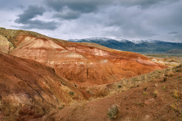 mountains steppe desert color cloudy
